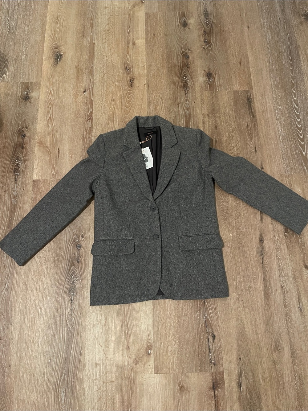 Quince Charcoal Gray Tailored Blazer